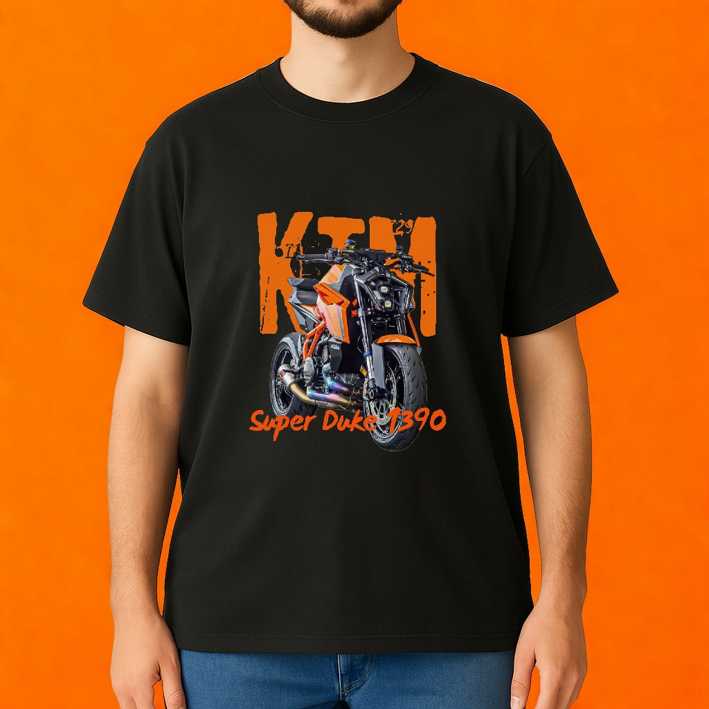 Camiseta Negra de moto KTM Super Duke 1390 – Diseño Naked Deportiva