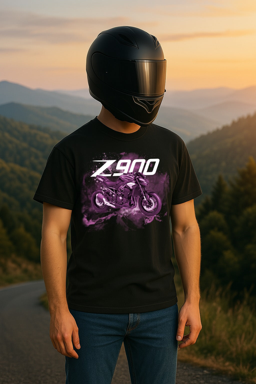 Camiseta Motera Negra Z900 – Diseño exclusivo