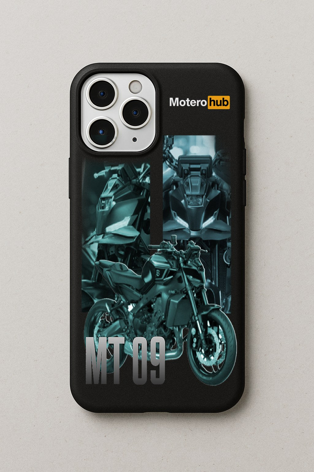 Carcasa negra para móvil con diseño gráfico de moto MT 09