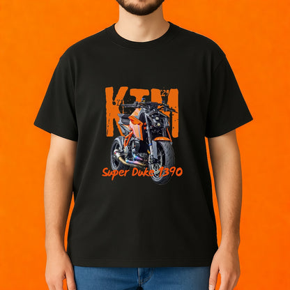Camiseta Negra de moto KTM Super Duke 1390 – Diseño Naked Deportiva