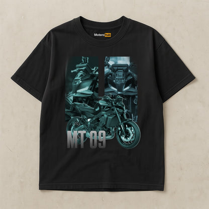 Camiseta negra con diseño gráfico de moto MT 09